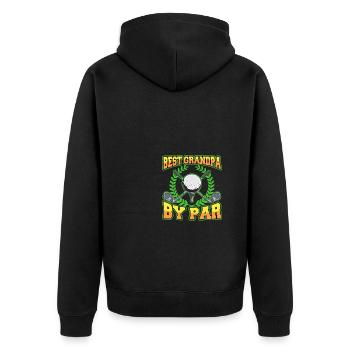 Best Grandpa By Par Granddad Fathers Day - Unisex Premium Organic Zip Hoodie - black - Back - Nico (187cm)
