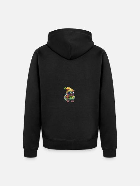 Worm Winter Comic - Unisex Premium Organic Zip Hoodie - black