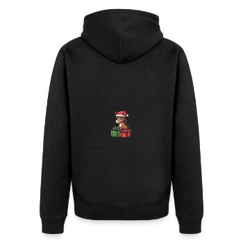 Pferd Weihnachten Comic Geschenke - Unisex Premium Bio Zip Hoodie - Schwarz - Hinten - Nico (187cm)