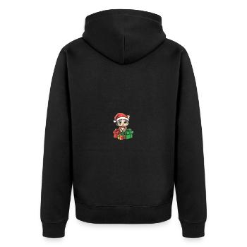 Cadeaux de bande dessinée de Noël pour chats - Veste à capuche bio Premium Unisexe - noir - Dos - Nico (187cm)