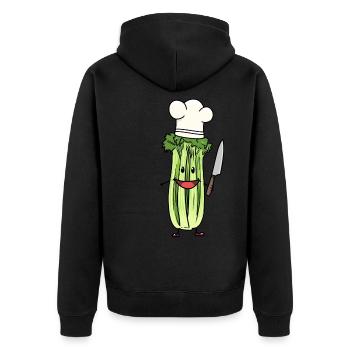 CÉLERI LÉGUME CUISINIER AMATEUR CHEF ART CULINAIRE - Veste à capuche bio Premium Unisexe - noir - Dos - Nico (187cm)