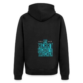 Mon cœur appartient à un camionneur - Veste à capuche bio Premium Unisexe - noir - Dos - Nico (187cm)