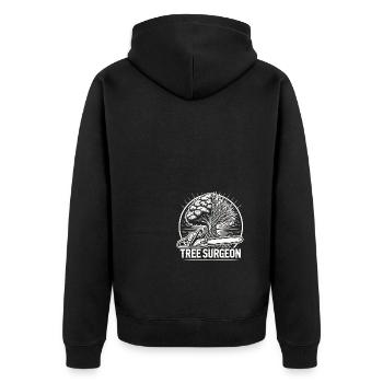 Baumchirurg - Unisex Premium Bio Zip Hoodie - Schwarz - Hinten - Nico (187cm)