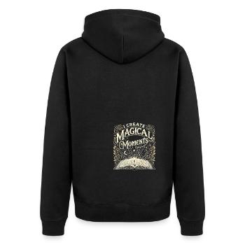 Ich schaffe magische Momente - Unisex Premium Bio Zip Hoodie - Schwarz - Hinten - Nico (187cm)