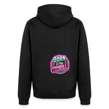 Geboren um Flipper zu spielen - Unisex Premium Bio Zip Hoodie - Schwarz - Hinten - Nico (187cm)