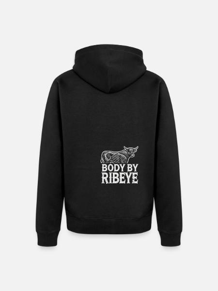 Körper von Ribeye - Unisex Premium Bio Zip Hoodie - Schwarz