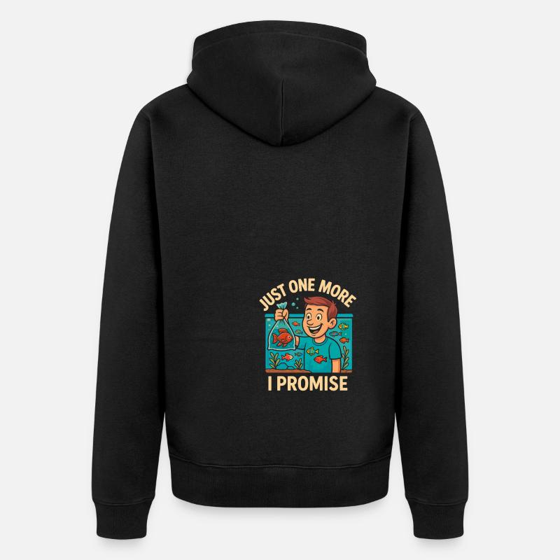 Nur noch ein Fisch, versprochen - Unisex Premium Bio Zip Hoodie - Schwarz