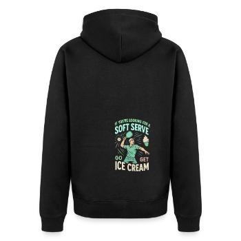 Wenn Sie ein Softeis suchen, gehen Sie Eiscreme - Unisex Premium Bio Zip Hoodie - Schwarz - Hinten - Nico (187cm)