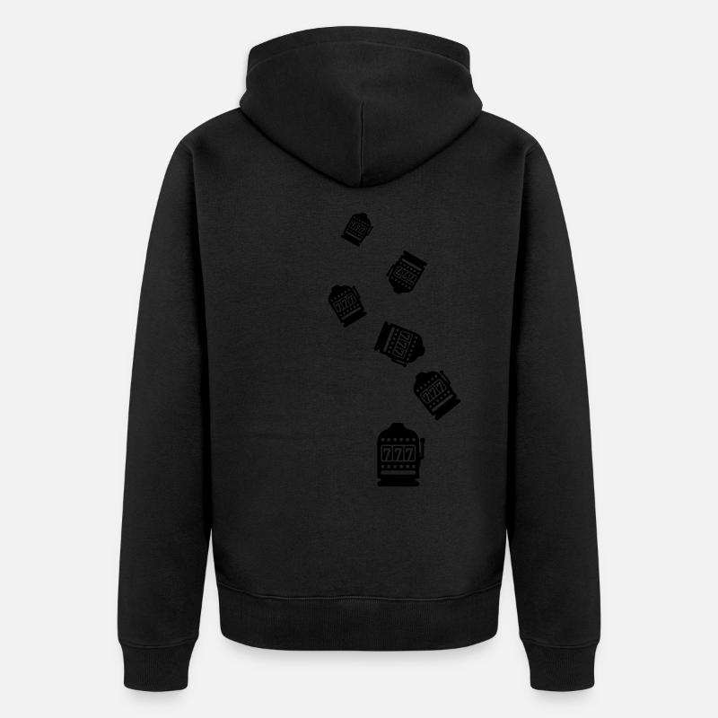 Einarmiger bandit Silhouette icon - Unisex Premium Bio Zip Hoodie - Schwarz