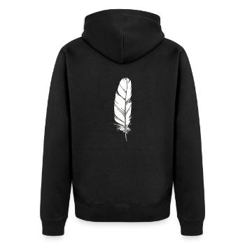 Pen white hand-drawn - Unisex Premium Organic Zip Hoodie - black - Back - Nico (187cm)