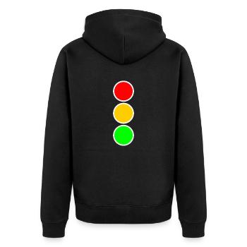 Traffic light 01 - Unisex Premium Organic Zip Hoodie - black - Back - Nico (187cm)