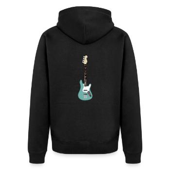 Seafoam Green Bass Guitar - Unisex Premium Organic Zip Hoodie - black - Back - Nico (187cm)