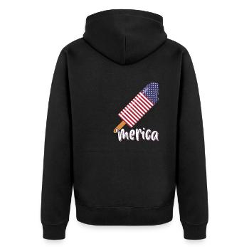 Merica 4 juillet États-Unis - Veste à capuche bio Premium Unisexe - noir - Dos - Nico (187cm)