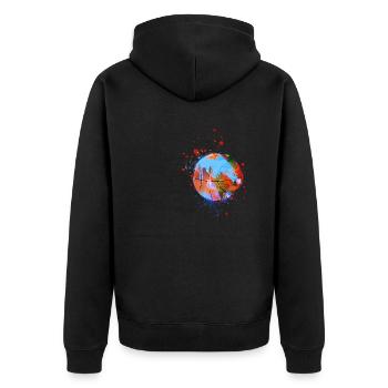 basketball,game,graffiti,painting,colorful - Unisex Premium Organic Zip Hoodie - black - Back - Nico (187cm)
