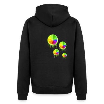 colorful fruit,lime,colorful,graffiti,LGBT - Unisex Premium Organic Zip Hoodie - black - Back - Nico (187cm)