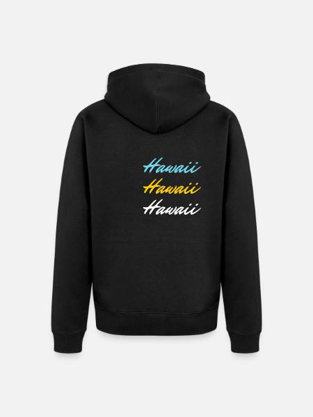 Hawaii farbig - Unisex Premium Bio Zip Hoodie - Schwarz