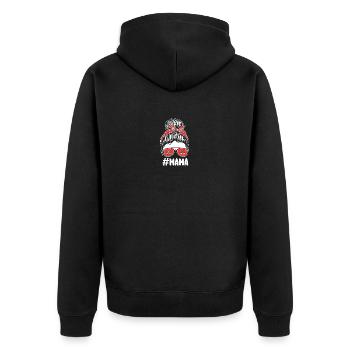 Fechter Mama Mutter Fechten - Unisex Premium Bio Zip Hoodie - Schwarz - Hinten - Nico (187cm)