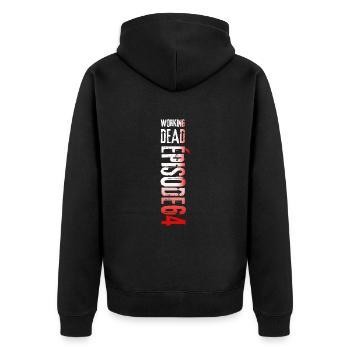 Pension reform Demonstration - Unisex Premium Organic Zip Hoodie - black - Back - Nico (187cm)