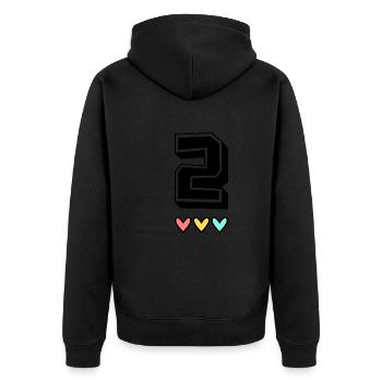 2. 2 JAHRE. 2. JAHRESTAG. GEBURTSTAG 2 JAHRE. - Unisex Premium Bio Zip Hoodie - Schwarz - Hinten - Nico (187cm)