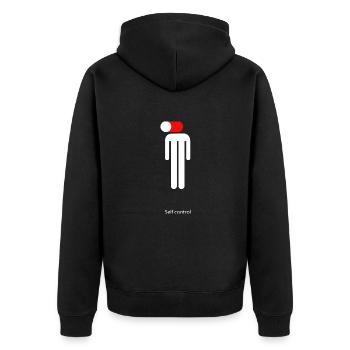 Self control - Unisex Premium Bio Zip Hoodie - Schwarz - Hinten - Nico (187cm)