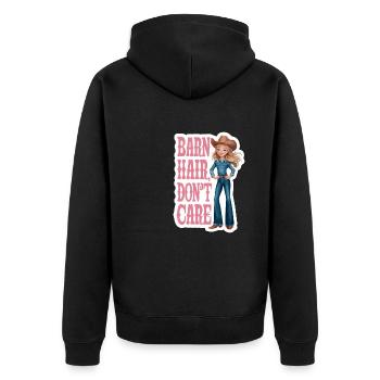 Humorvolles Leben auf dem Bauernhof Cowboy für - Unisex Premium Bio Zip Hoodie - Schwarz - Hinten - Nico (187cm)