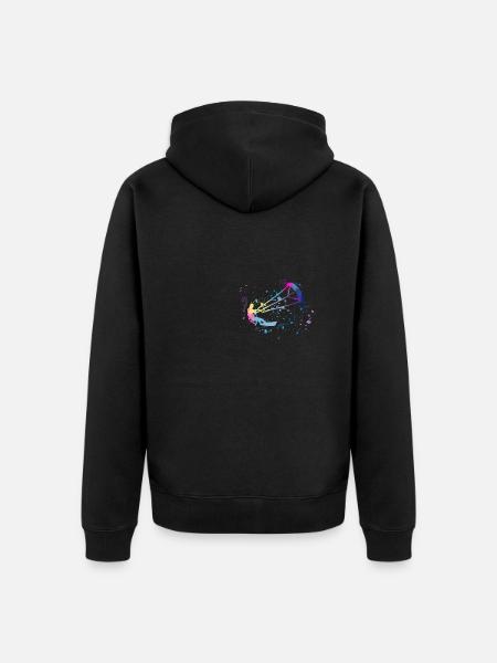kitesurfing,surfing,surfer,wave,blue,graffiti - Unisex Premium Organic Zip Hoodie - black