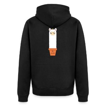 Bio Alpka - Unisex Premium Bio Zip Hoodie - Schwarz - Hinten - Nico (187cm)