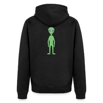 alien - Unisex Premium Bio Zip Hoodie - Schwarz - Hinten - Nico (187cm)