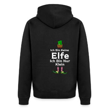 Weihnachten Elfe Gnome Geschenk - Unisex Premium Bio Zip Hoodie - Schwarz - Hinten - Nico (187cm)