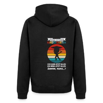 Kindergarten Anfang Kita-Kind Geschenk - Unisex Premium Bio Zip Hoodie - Schwarz - Hinten - Nico (187cm)