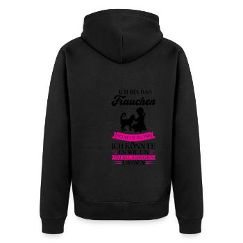 Katze Haustier Katzenliebhaberin Geschenk - Unisex Premium Bio Zip Hoodie - Schwarz - Hinten - Nico (187cm)
