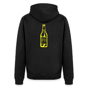 Bierflasche Bier - Unisex Premium Bio Zip Hoodie - Schwarz - Hinten - Nico (187cm)