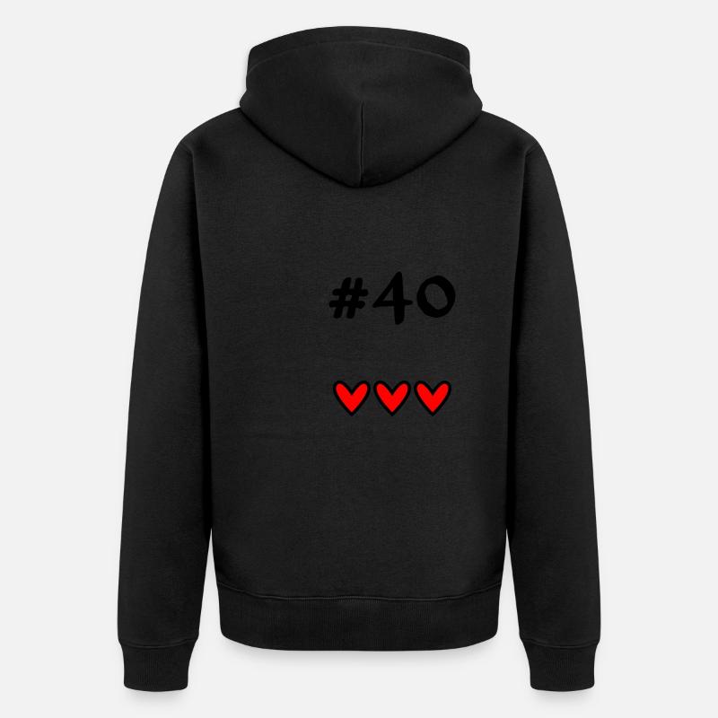 40 ANS. 40e ANNIVERSAIRE. ANNIVERSAIRE 40 ANS. # - Veste à capuche bio Premium Unisexe - noir