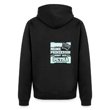 Nom de la fille Petra - Veste à capuche bio Premium Unisexe - noir - Dos - Nico (187cm)