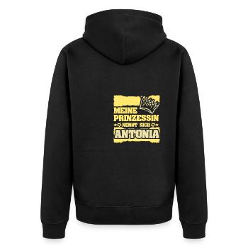 Antonia comme prénom de fille - Veste à capuche bio Premium Unisexe - noir - Dos - Nico (187cm)