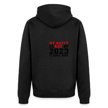 Ma classe heureuse est faite ici 2023 Retro Senior - Veste à capuche bio Premium Unisexe - noir - Dos - Nico (187cm)