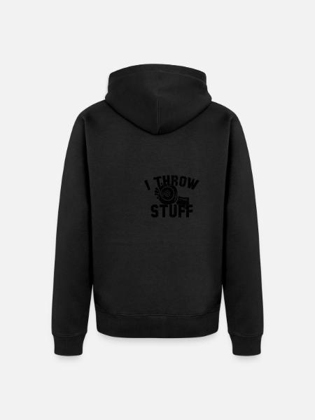 I Throw Stuff Discus Athlete - Unisex Premium Organic Zip Hoodie - black