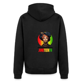 Me souvenir de mes ancêtres JUNETEENTH - Veste à capuche bio Premium Unisexe - noir - Dos - Nico (187cm)