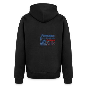 Freedom is my second favorite f-word America - Unisex Premium Organic Zip Hoodie - black - Back - Nico (187cm)