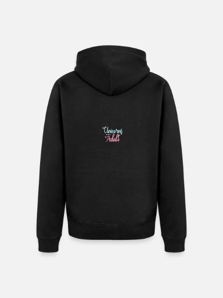 Einhörner werden nicht erwachsen - Unisex Premium Bio Zip Hoodie - Schwarz