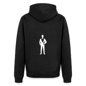 Marié Fête Mariage Célibataire - Veste à capuche bio Premium Unisexe - noir - Dos - Nico (187cm)