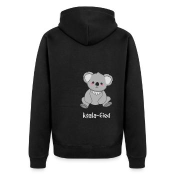 Koala-fied Koala Funny Animal Puns - Unisex Premium Organic Zip Hoodie - black - Back - Nico (187cm)