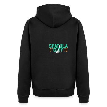 Spatula City Chef Food Professional Baker - Unisex Premium Organic Zip Hoodie - black - Back - Nico (187cm)