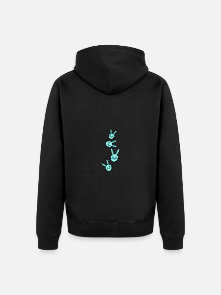 Ostern Symbol Hase - Unisex Premium Bio Zip Hoodie - Schwarz