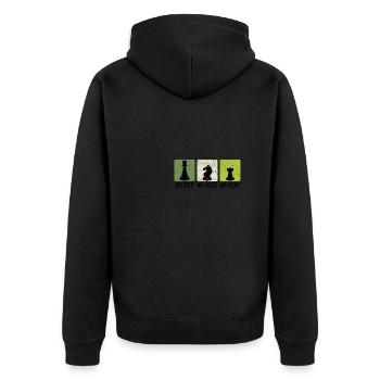 Chess Player Chess Games Chess Pun - Unisex Premium Bio Zip Hoodie - Schwarz - Hinten - Nico (187cm)