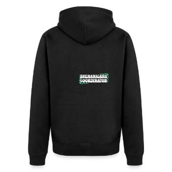 Shenanigans Coordinator Saint Patrick's Day - Unisex Premium Organic Zip Hoodie - black - Back - Nico (187cm)