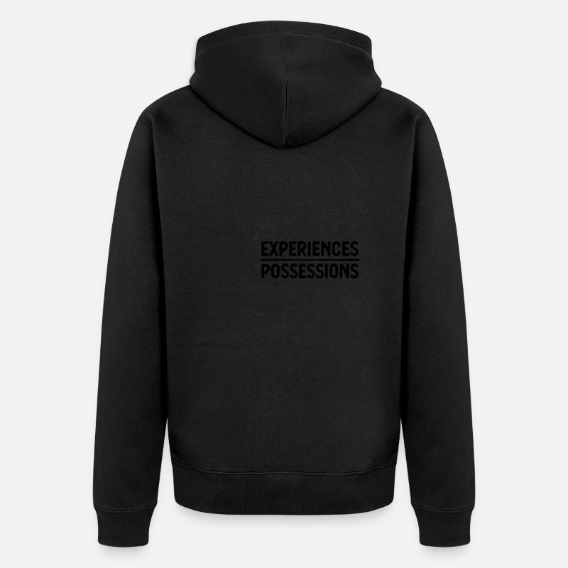 Experiences over Possessions Mindfulness Adventure - Unisex Premium Bio Zip Hoodie - Schwarz