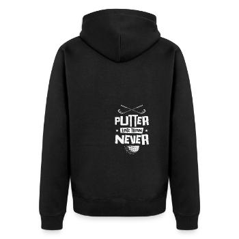 Golfspieler Golfplatz Golfer - Unisex Premium Bio Zip Hoodie - Schwarz - Hinten - Nico (187cm)