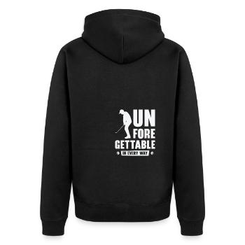 Golfspieler Golfplatz Golfer - Unisex Premium Bio Zip Hoodie - Schwarz - Hinten - Nico (187cm)