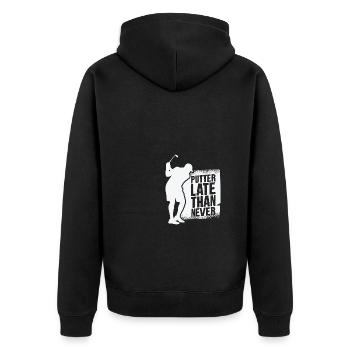 Golfspieler Golfplatz Golfer - Unisex Premium Bio Zip Hoodie - Schwarz - Hinten - Nico (187cm)